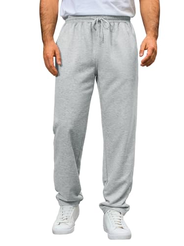 Runcati Jogginghose Herren Regular Fit Sporthose Lang Casual Freizeithose Fitness Sweathose Elastische Taille Trainingshose Mit Kordelzug Grau XL von Runcati
