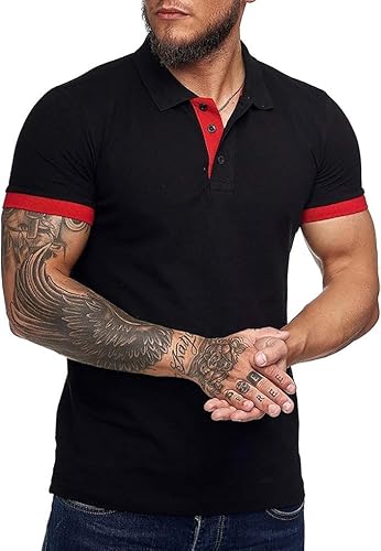 Runcati Poloshirt Herren Kurzarm Polohemd Männer Kontrast Slim Fit Polo Shirt Sommer Baumwolle Klassisches T-Shirt Basic für Büro und Freizeit, Schwarz, M Runcati Poloshirt Herren Kurzarm Polohemd Männer Kontrast Slim Fit Polo Shirt Sommer Baumwolle Klassisches T-Shirt Basic für Büro und Freizeit, Schwarz, M von Runcati