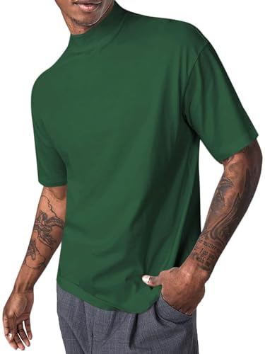 Runcati T-Shirts für Herren Kurzarm Baumwolle Basic Unterhemd Relaxed Fit Leichte Solid Pullover Tops Armeegrün X-Groß von Runcati