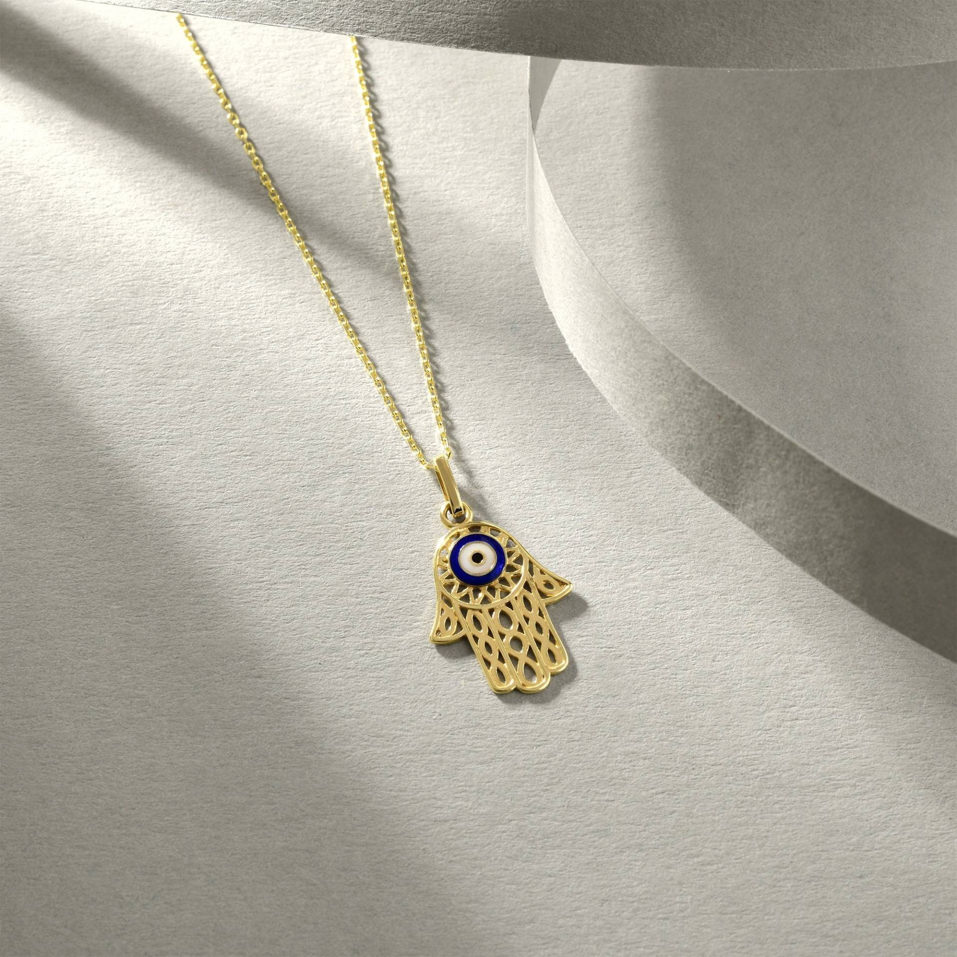 Runda Hamsa & Evil Eye Halskette Aus 14K Gold Für Frauen, Halskette, Hypoallergene Zierliche Goldanhänger von RundaJewelryUs