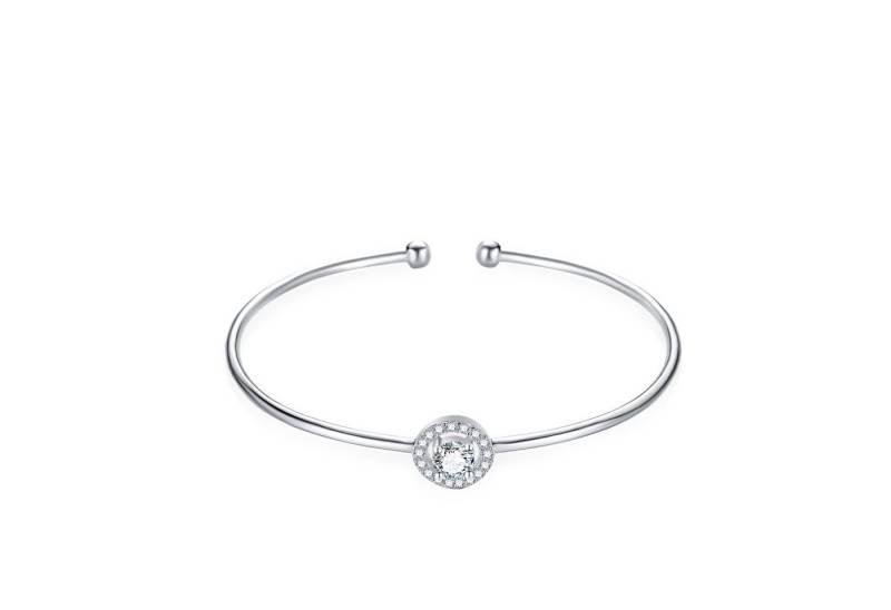 Runde Perlé Armreif runder Moissanit 0,5Ct, 925 Sterling Silber Moissanitarmband, minimalistisch, elegant, Echtschmuck mit GRA Zertifikat von Runde Perlé