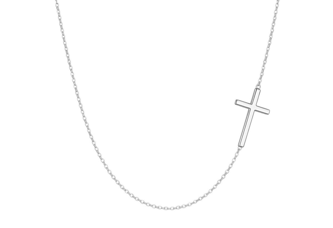 Runde Perlé Kreuzkette zarte Kette Kreuz Damen – 925 Sterling Silber oder 18K vergoldet, Halskette mit seitlichem Kreuzanhänger, 40+5 cm verstellbar Runde Perlé Kreuzkette zarte Kette Kreuz Damen – 925 Sterling Silber oder 18K vergoldet, Halskette mit seitlichem Kreuzanhänger, 40+5 cm verstellbar von Runde Perlé