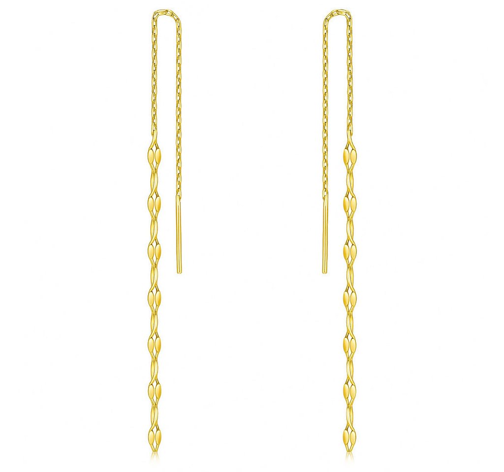 Runde Perlé Paar Ohrhänger minimalistische hängende Kettenohrringe, 925 Sterling Silber, 18K oder 14K Goldplattierung (inkl. Geschenkverpackung) von Runde Perlé