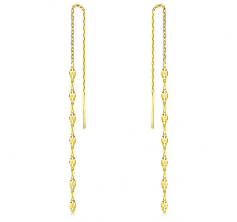 Runde Perlé Paar Ohrhänger minimalistische hängende Kettenohrringe, 925 Sterling Silber, 18K oder 14K Goldplattierung (inkl. Geschenkverpackung) von Runde Perlé