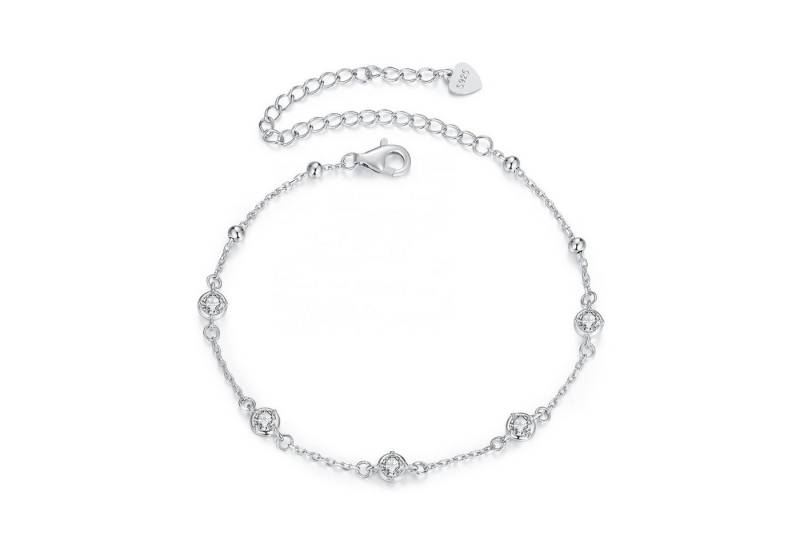 Runde Perlé Silberarmband Moissanit Armband Damen – 925 Sterling Silber, Platin beschichtet, Armband mit funkelnden Moissaniten, D-Farbe VVS1, GRA-zertifiziert von Runde Perlé