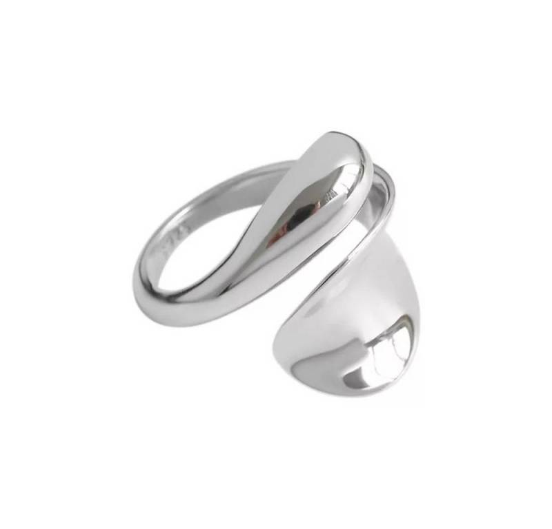 Runde Perlé Silberring verstellbarer Ring "Carolina", offener geometrischer Ring, 925 Silber Silber von Runde Perlé