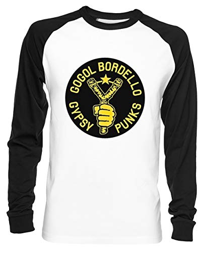 Gogol Molly Unisex Baseball T-Shirt Herren Damen Lange Ärmel Weiß Schwarz Größe XL - Unisex Baseball T-Shirt von Rundi
