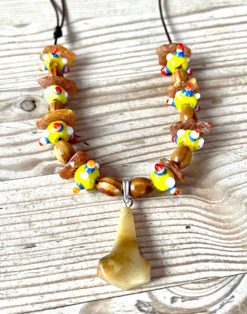 Kinder Kids Wikingerkette -Schmuck Des Nordens - Perle Bernstein Wikinger Thorshammer Kette, Gold Der Wikinger, Amber Freya Kinderschmuck von Runensonne