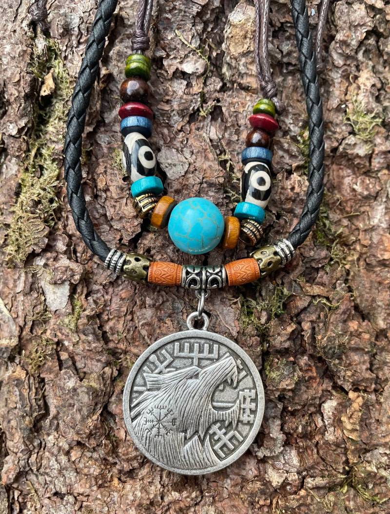 Wikingerkette -Schmuck Des Nordens - Perle Bernstein Runen Wikinger Thorshammer Schürzenkette, Gold Der Wikinger, Amber Freya von Runensonne