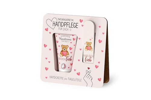 Handpflege Handcreme Nagelfeile Naturkosmetik 30 ml (Liter: 198,33 €) (Hab dich lieb - Rosa - 1193891, 30 ml - 12 cm) von Rungassi