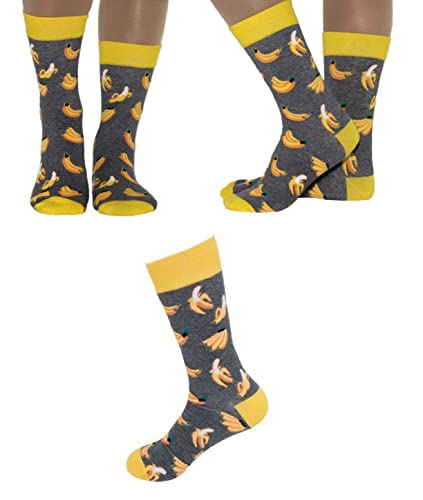 Rungassi 2er Set (2 Paar) Herren Crazy Socken 3/4 Länge Gr. 42-47 Bananen von Rungassi