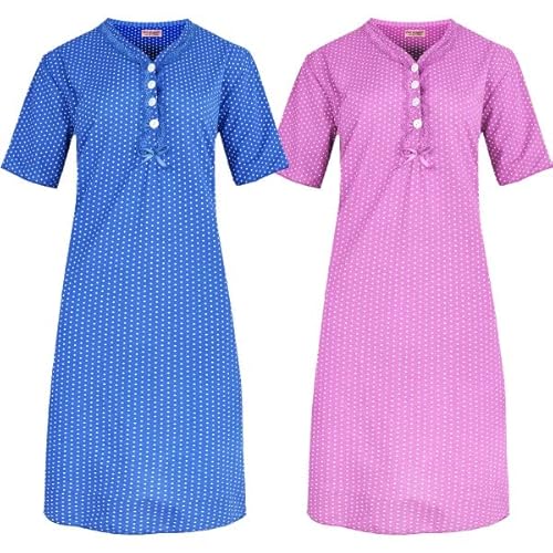 Rungassi 2er Set Deluxe Damen Nachthemd Blau u.Rosa 6500 Gr. XXL von Rungassi
