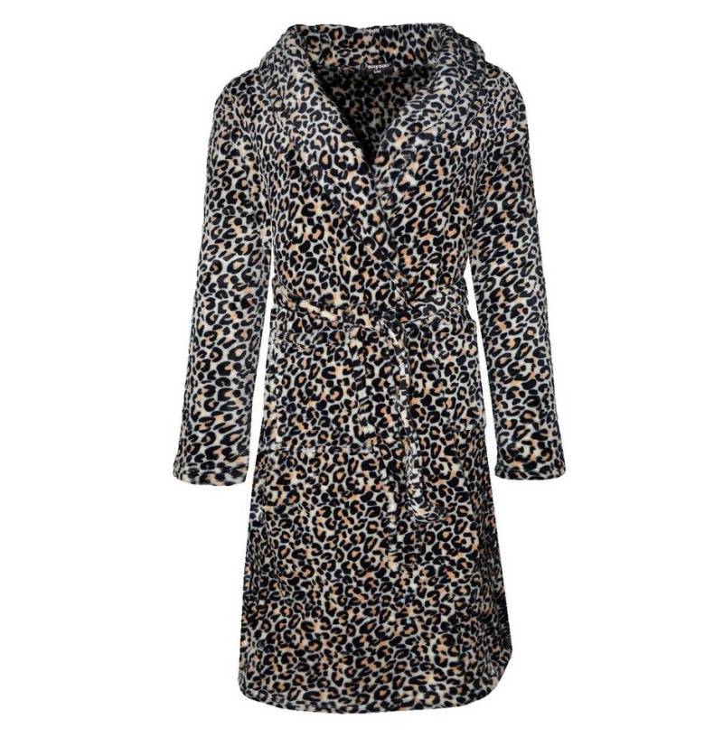 Rungassi Bademantel Leo Fleece Damen & Herren Bademantel Morgenmantel mit Schalkragen von Rungassi