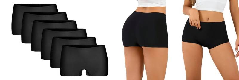 Rungassi Boxershorts 6er Set Hüftslip Slip Boxershort Damen Unterwäsche 953 Schwarz Größe: von Rungassi