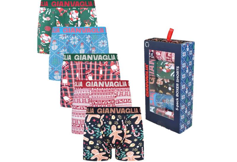 Rungassi Boxershorts Weihnachts Boxershorts Herren 5er Set Premium Stretch Baumwolle von Rungassi