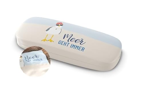 Rungassi Brillenetui Brillentasche Brillenbox Hartschale mit Putztuch Thema Meer (Möwe - Meer geht immer) von Rungassi