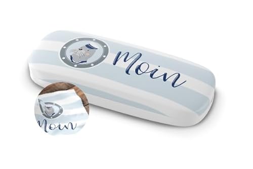 Rungassi Brillenetui Brillentasche Brillenbox Hartschale mit Putztuch Thema Meer (Seehund - Moin) von Rungassi