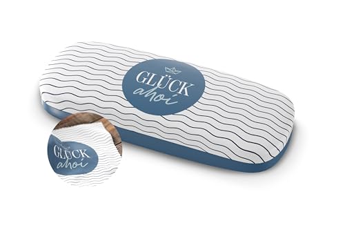 Rungassi Brillenetui Brillentasche Brillenbox Hartschale mit Putztuch Thema: Glück (Glück ahoi) von Rungassi