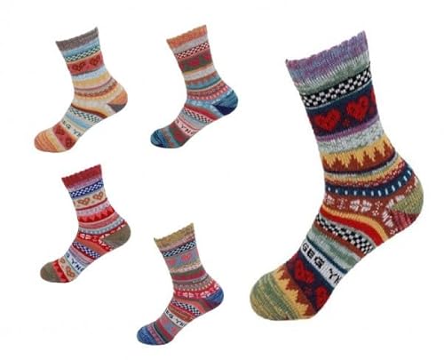 Rungassi Hippie Style Bunte Socken Strümpfe 3 Paar Wollsocken Gr. 39-42 von Rungassi