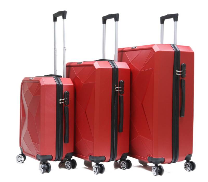 Rungassi Kofferset Rungassi Hartschalenkoffer Trolley Reisekoffer Koffer Set CF-ABS03 rot von Rungassi