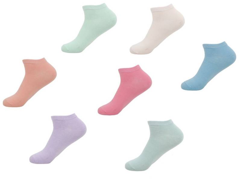 Rungassi Kuschelsocken Damen Sneakersocken Socken 7 Paar perfekte Passform Pastellfarben von Rungassi
