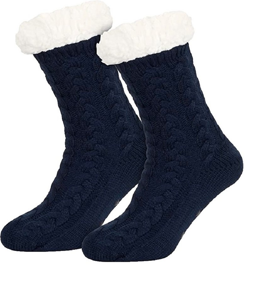 Rungassi Kuschelsocken Heat Booster Hüttensocken mit flauschig weichem Teddystoff Zopf von Rungassi