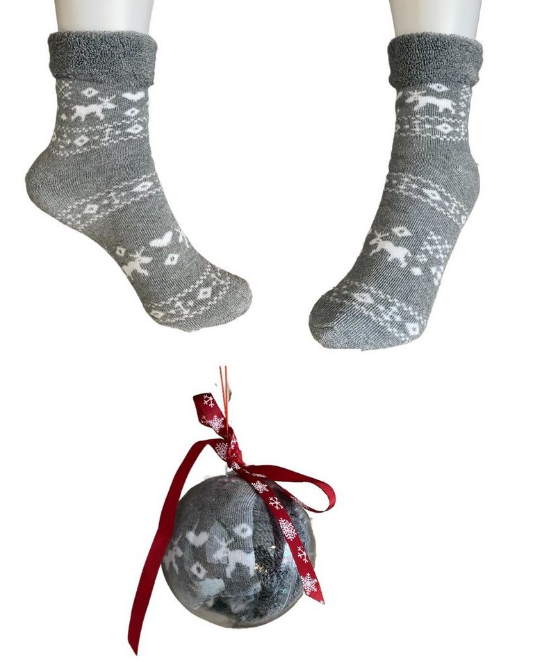 Rungassi Kuschelsocken Weihnachts Damen Socken in Weihnachts Kugel Gr. 36-41 Motiv: Motiv_11 von Rungassi
