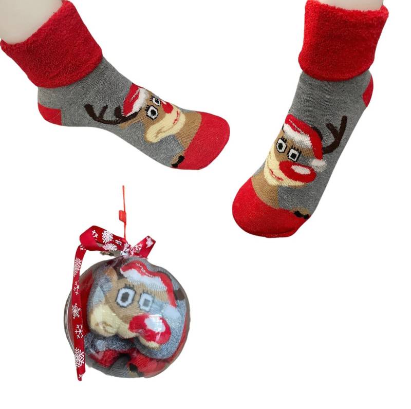 Rungassi Kuschelsocken Weihnachts Damen Socken in Weihnachts Kugel Gr. 36-41 Motiv: Motiv_2 von Rungassi