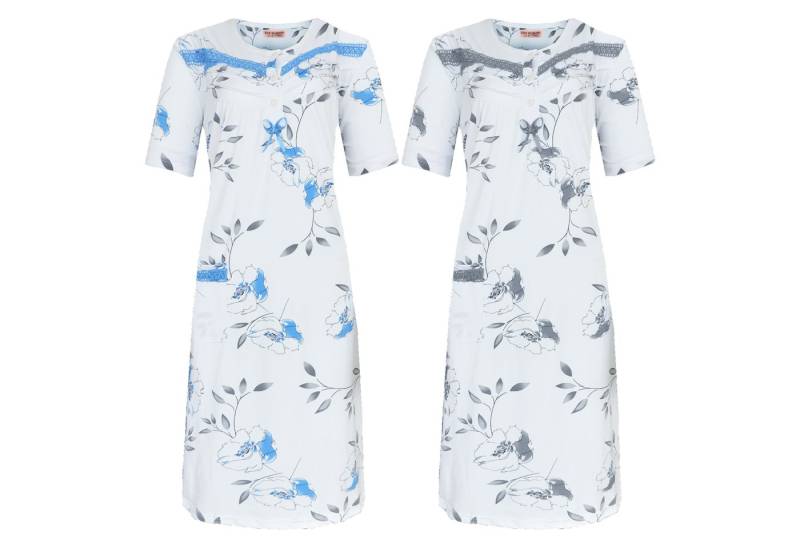 Rungassi Nachthemd 2er Set Deluxe Damen Nachthemd Fine Woman Grau u.B von Rungassi