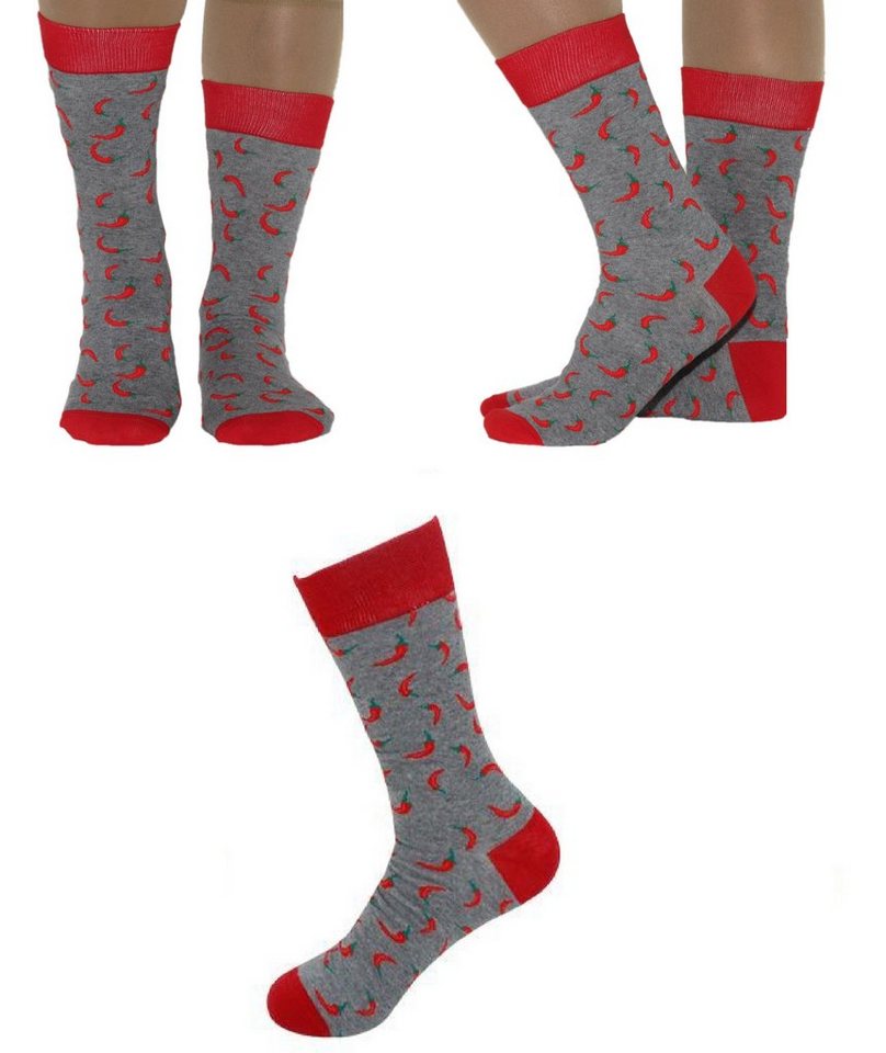 Rungassi Socken Herren Crazy Socken 3/4 Länge Gr. 42-47 Pepperoni von Rungassi