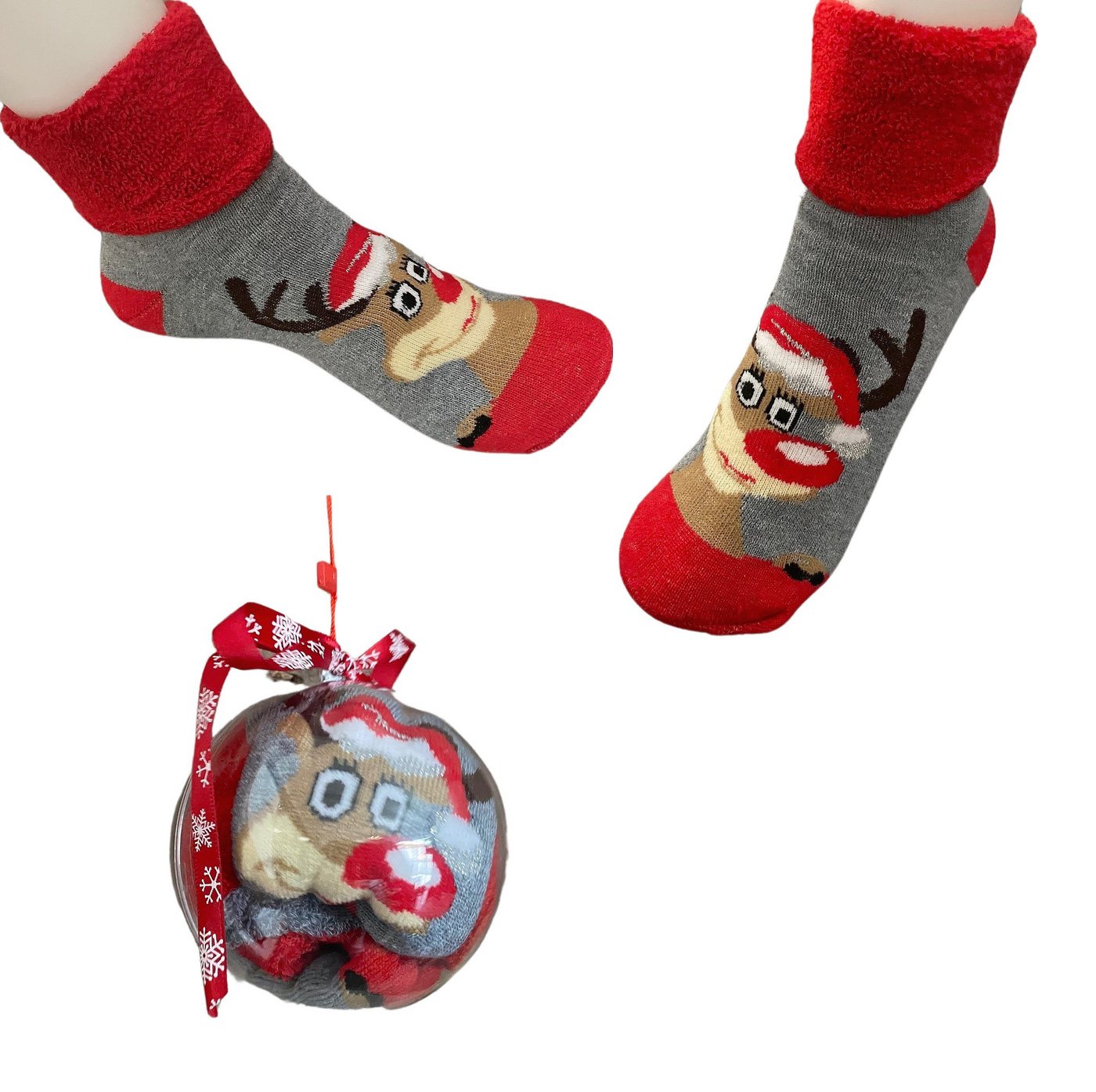 Rungassi Socken Weihnachts Herren Socken in Weihnachts Kugel Gr. 42-47 Motiv: Motiv_2 von Rungassi