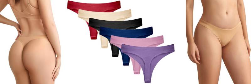 Rungassi Tangaslip 6er Set Bunt String Tanga Tangaslip Damen Unterwäsche 954 Größe: S-M von Rungassi