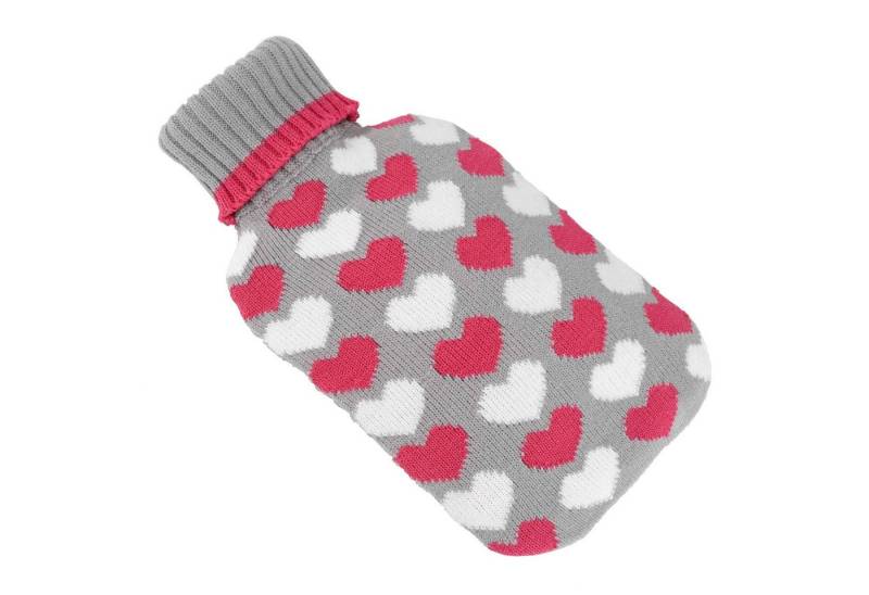 Rungassi Wärmflasche Wärmflasche 2L mit Bezug Strickbezug "mit Herzen" Rot Rungassi 33189 von Rungassi