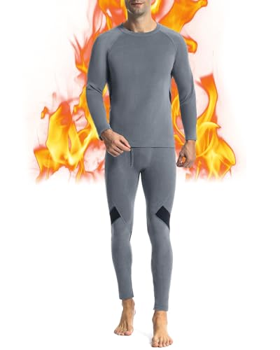 Runhit Thermounterwäsche Herren Winter Funktionsunterwäsche Thermounterhose Herren Unterhosen Lang Funktionswäsche Skiunterwäsche Thermo Unterwäsche Männer Extra Warm 4XL von Runhit