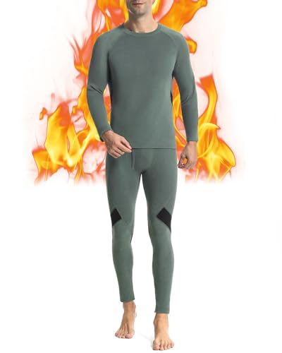 Runhit Thermounterwäsche Herren Winter Funktionsunterwäsche Thermounterhose Herren Unterhosen Lang Funktionswäsche Skiunterwäsche Thermo Unterwäsche Männer Extra Warm L von Runhit