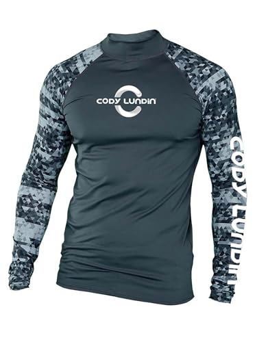 Runhomal Herren Rash Guard Langarm Schwimmshirt Sonnenschutz Sportshirt Badeshirt UPF 50+ Kompressionsshirt Rashguard Shirt für Gym Jogging Kohlengrau XL von Runhomal