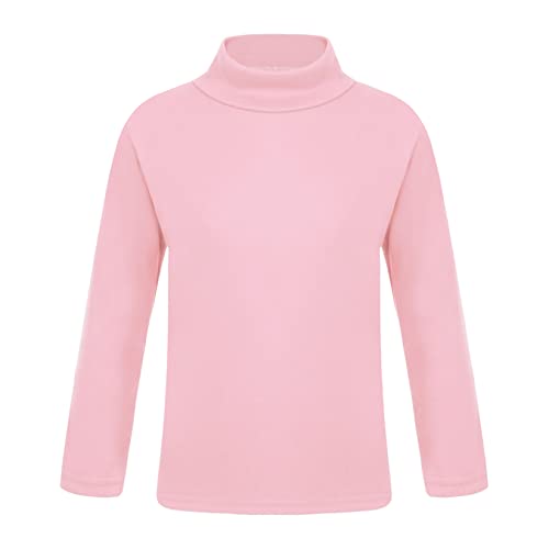 Runhomal Kinder Thermounterhemd Mädchen Jungen Langarm Thermo-Unterhemd Basic T-Shirt Thermounterwäsche Funktionsunterwäsche Skiunterwäsche Rosa 134-140 von Runhomal