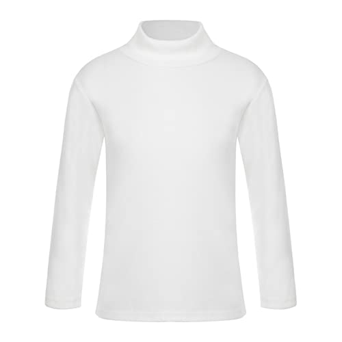 Runhomal Kinder Thermounterhemd Mädchen Jungen Langarm Thermo-Unterhemd Basic T-Shirt Thermounterwäsche Funktionsunterwäsche Skiunterwäsche Weiß 158-164 von Runhomal