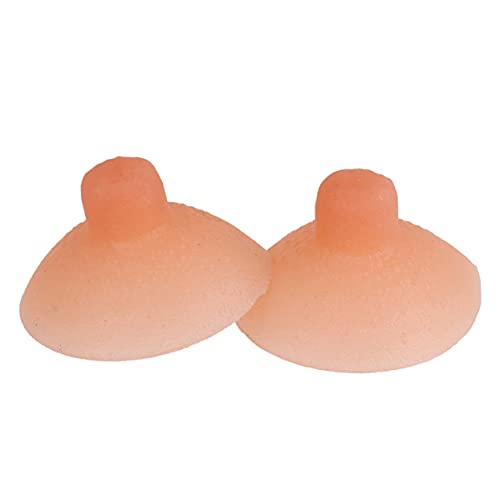 Runhomal Silikon nippel brustwarzen Pads Abdeckung Wiederverwendbare Selbstsaugende Brustform Crossdresser Cosplay Kostüm Fleischrosa S von Runhomal