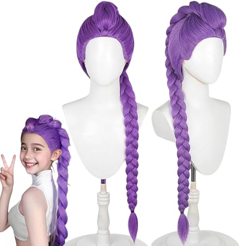 Hunter Cosplay Perücke Für Kinder – Anime Demon Cosplay Perücke Für Damen Und Herren, Lila Zöpfe Realistische Halloween-Cosplay-Requisite Für Halloween Karneval Hunter Cosplay Perücke Für Kinder – Anime Demon Cosplay Perücke Für Damen Und Herren, Lila Zöpfe Realistische Halloween-Cosplay-Requisite Für Halloween Karneval von Runkoyea