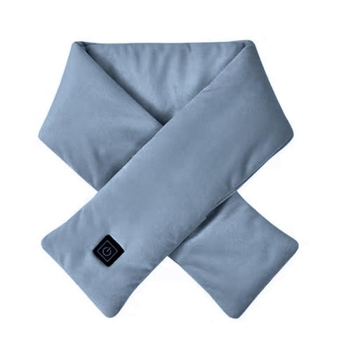 Runmeihe Beheizte Schals für Damen Herren, weicher beheizter Schal mit 3 Heizstufen, schnelles Aufheizen USB-Heizschal (light blue) von Runmeihe