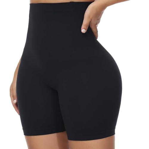 Runmeihe Shapewear Damen Bauchweg, Bauchweg Body Damen, Hoch Taillierter, Nahtloser Body Shaper Slip, Trägerlose Bauch Weg Hose (DE/NL/SE/PL, Alphanumerisch, 4XL, Regular, Regular, Black) von Runmeihe