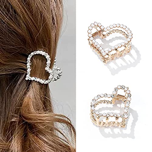 Runmi Perlen-Haarklammern, goldfarben, Kristall-Haarklammern, Metall-Haarschmuck für Damen und Mädchen von Runmi