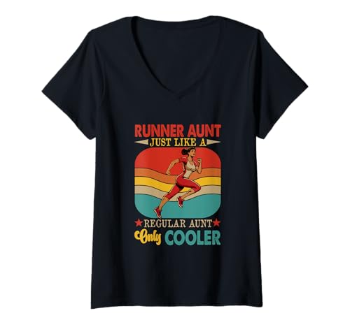 Damen Runner Aunt Definition Cooler Mother's Day Running Lover T-Shirt mit V-Ausschnitt Damen Runner Aunt Definition Cooler Mother's Day Running Lover T-Shirt mit V-Ausschnitt von Runner, Running Mother's Day Costume