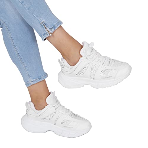 Runner Boss Damen TRFRBA100095 Sneaker, White, 36 EU von Runner Boss