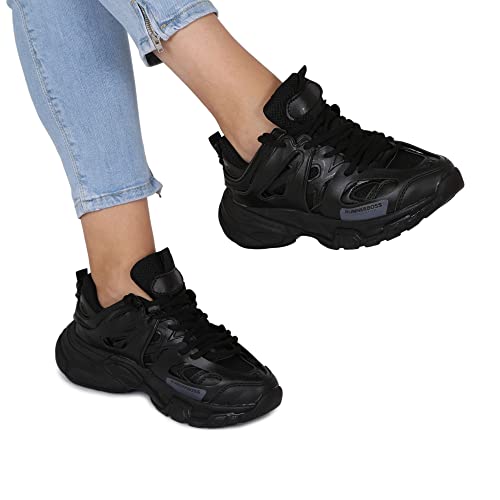 Runner Boss Damen TRFRBA100106 Sneaker, Black, 37 EU von Runner Boss