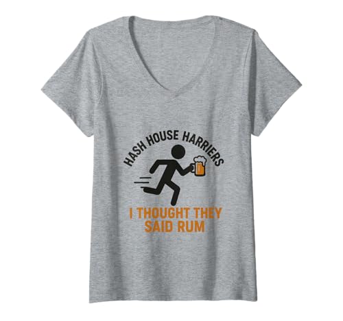 Damen Der Trinkclub mit einem Laufproblem Hash House Harriers T-Shirt mit V-Ausschnitt Damen Der Trinkclub mit einem Laufproblem Hash House Harriers T-Shirt mit V-Ausschnitt von Runner Jogging Club Hash House Harriers