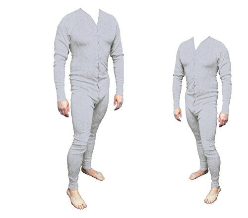 Running Bear Long John Western Unterwäsche grau Einteiler Baumwolle Gr. M - Cowboy Unterhose Wild West Line Dance Kleidung von Running Bear