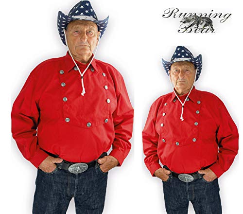 Running Bear Rotes Country Westernhemd John Wayne Größe XL - Cowboyhemd Wild West Line Dance Kleidung von Running Bear
