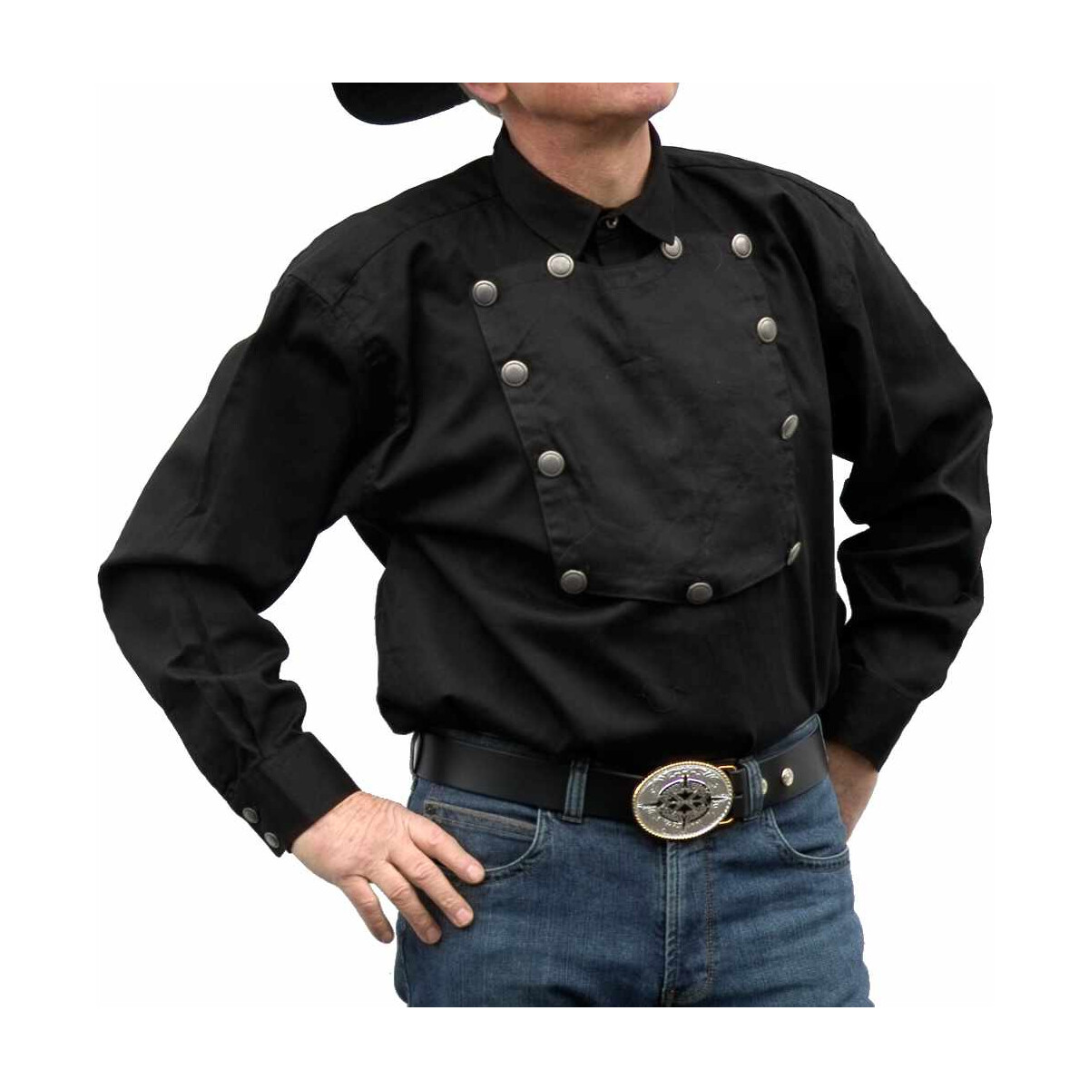 Westernhemd Cowboy Country Style John Wayne" schwarz / blau schwarz Größe XL" Westernhemd Cowboy Country Style John Wayne" schwarz / blau schwarz Größe XL" von Running Bear